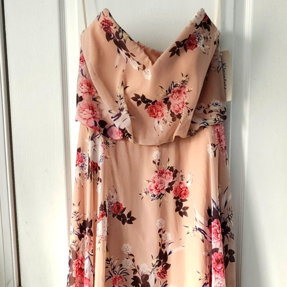 Kleinfeld Boho Bridesmaid Dress,  sz 12, Muave/Pink, strapless,  new with tag